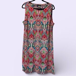Tommy Hilfiger Multicolor Paisley Sleeveless Sheath Dress Size 14